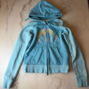 American Eagle Outfitters light blue zip hoodie